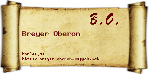 Breyer Oberon névjegykártya